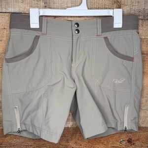 Kuhl Shorts Women's 10 Nylon Durango Tan Hiking Mountain Climbing Zip Side Hem